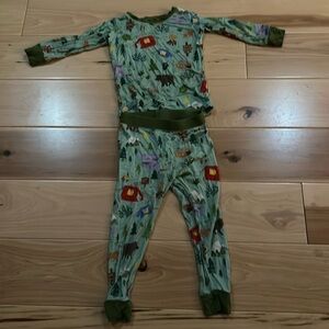 Little Sleepies 12-18 mo two piece Campers bamboo pajamas